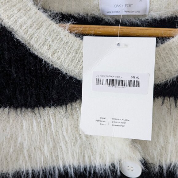 Oak & Fort Fuzzy Cropped Button Front Cardigan - Picture 4 of 4